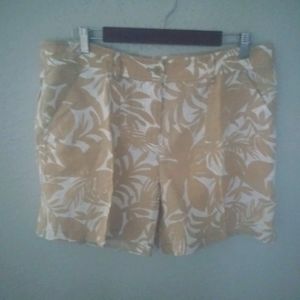 Tommy Bahama Women's High Waist Shorts - Tan and Cream